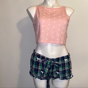 Forever 21 Pink polka dot sleeveless Crop top